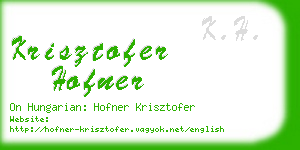 krisztofer hofner business card